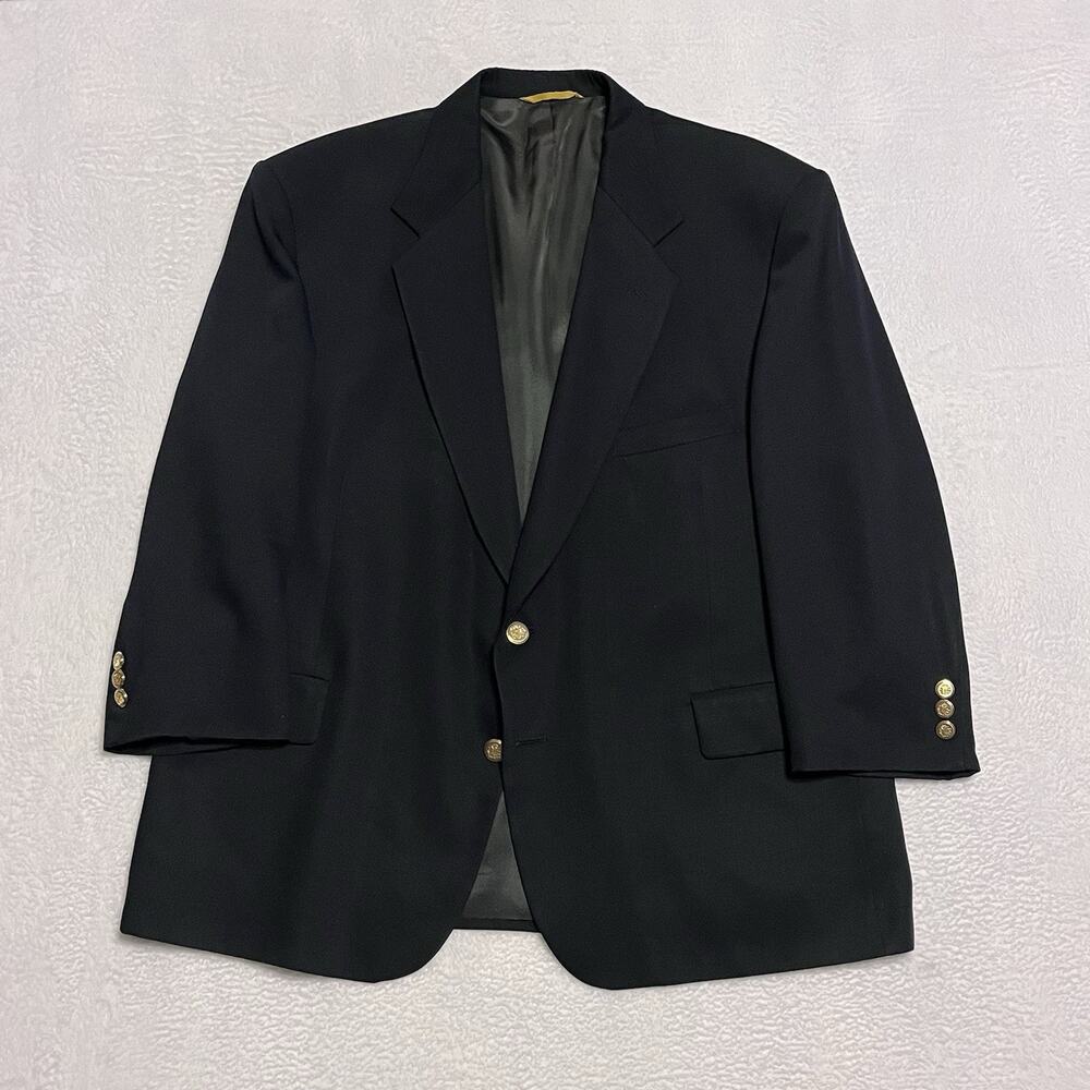 Sterling & Hunt Premier Edition 44R Wool Gold Button Blue Blazer Union Made